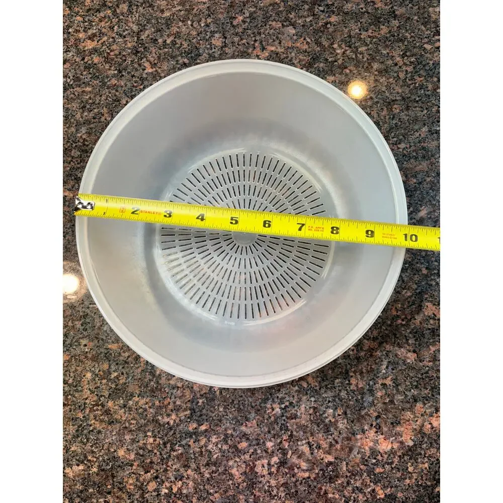Vintage Tupperware Colander Strainer Bowl Set Yellow 10